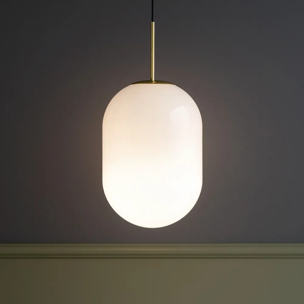 Lampade A Sospensione-Selezionato da Mazzolaluce Lampada oro di vetro a sospensione sfrumato bianco