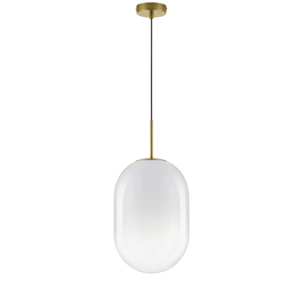 Lampade A Sospensione-Selezionato da Mazzolaluce Lampada oro di vetro a sospensione sfrumato bianco