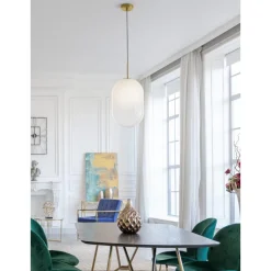 Lampade A Sospensione-Selezionato da Mazzolaluce Lampada oro di vetro a sospensione sfrumato bianco