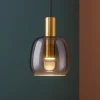 Lampade A Sospensione-Selezionato da Mazzolaluce Lampada oro led 7w 3000k a sospensione oro vetro fume