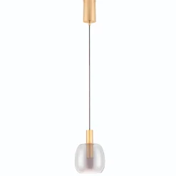 Lampade A Sospensione-Selezionato da Mazzolaluce Lampada oro led 7w 3000k a sospensione oro vetro fume