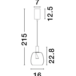 Lampade A Sospensione-Selezionato da Mazzolaluce Lampada oro led 7w 3000k a sospensione oro vetro fume