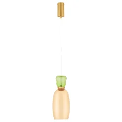 Lampade A Sospensione-Selezionato da Mazzolaluce Lampada oro moderna sospensione vetro giallo verde da comodino