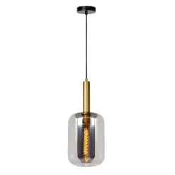 Lampade A Sospensione-Selezionato da Mazzolaluce Lampada oro sfera di vetro fume a sospensione cavo tessuto