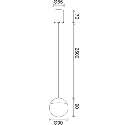 Lampade A Sospensione-Selezionato da Mazzolaluce Lampada pendente a sospensione sfera bianca led 10w 3000k