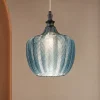 Lampade A Sospensione-Selezionato da Mazzolaluce Lampada pendente a sospensione in vetro lavorato blu