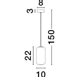 Lampade A Sospensione-Selezionato da Mazzolaluce Lampada pendente a sospensione led 3w 3000k vetro fume