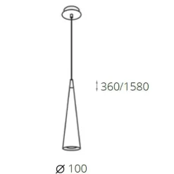 Lampade A Sospensione-Maytoni Lampada pendente a sospensione moderna cono bianco fp