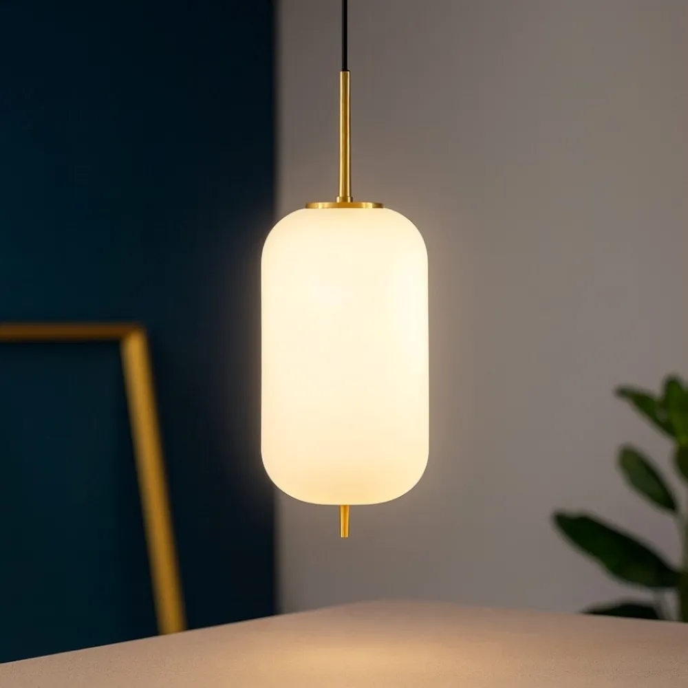 Lampade A Sospensione-Selezionato da Mazzolaluce Lampada pendente a sospensione sfera vetro bianco oro