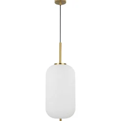 Lampade A Sospensione-Selezionato da Mazzolaluce Lampada pendente a sospensione sfera vetro bianco oro