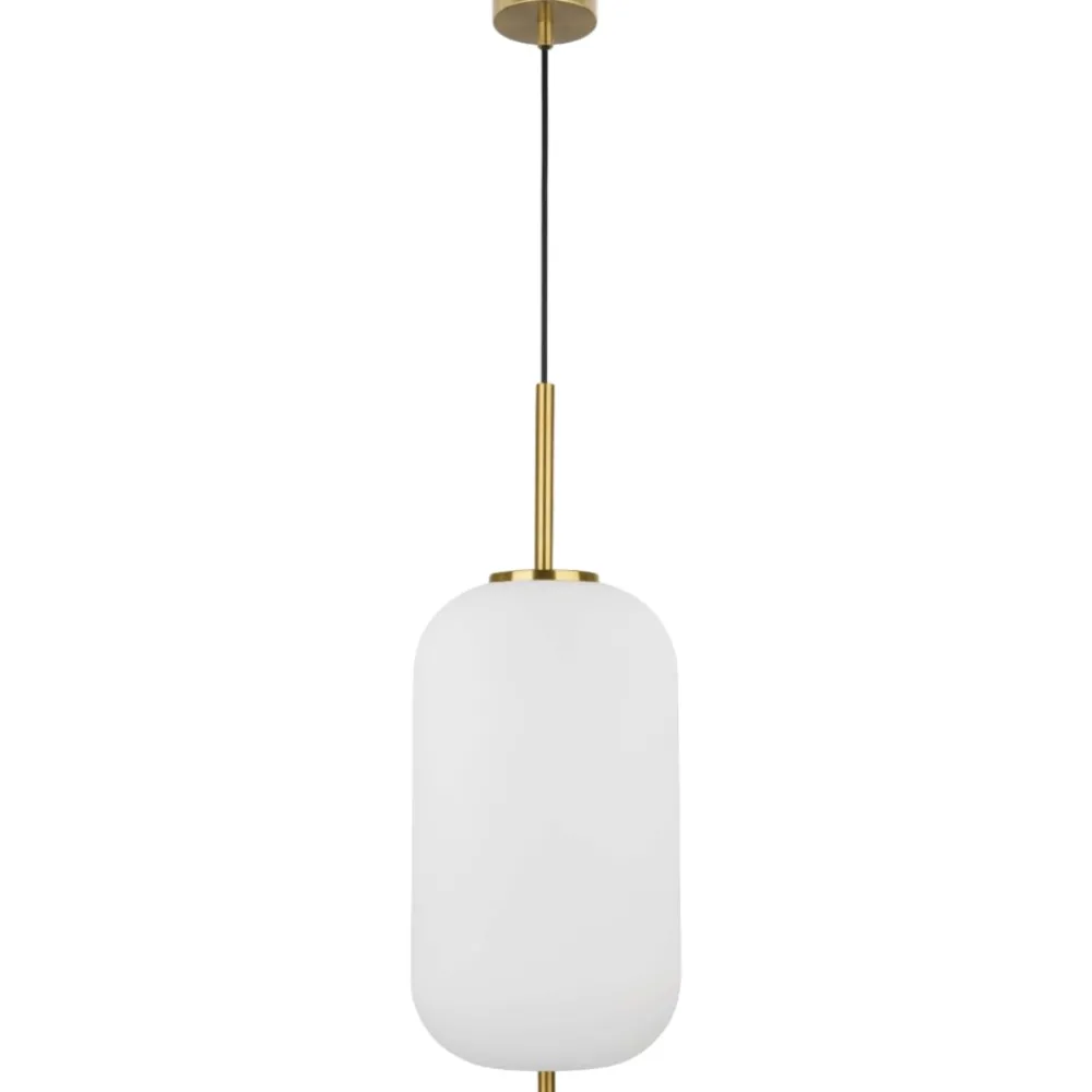 Lampade A Sospensione-Selezionato da Mazzolaluce Lampada pendente a sospensione sfera vetro bianco oro
