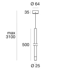 Lampade A Sospensione-Linea Light Lampada pendente cilindro bianco led 3000k puccini h50cm