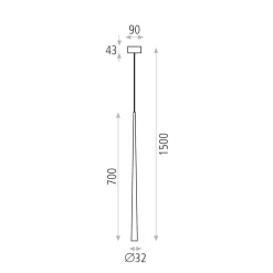 Lampade A Sospensione-Selezionato da Mazzolaluce Lampada pendente per isola cono nero led 5w 3000k