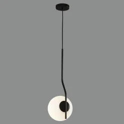 Lampade A Sospensione-Selezionato da Mazzolaluce Lampada per comodino stanza da letto nero sfera vetro bianco