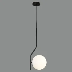 Lampade A Sospensione-Selezionato da Mazzolaluce Lampada per comodino stanza da letto nero sfera vetro bianco