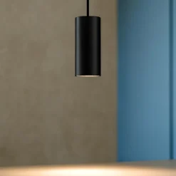 Lampade A Sospensione-Selezionato da Mazzolaluce Lampada per isola cilindro corto nero