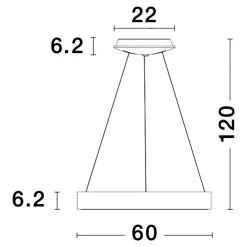 Lampadari Moderni-Selezionato da Mazzolaluce Lampadari led moderni cerchio nero 3000k 4000k 50w wireless