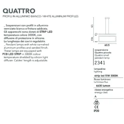Lampadari Moderni-Affralux Lampadari moderni led 51w 3000k bianco particolare quattro
