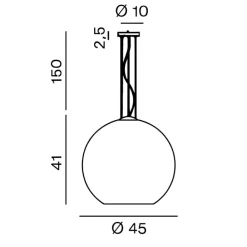 Lampadari Moderni-Perenz Illuminazione Lampadario a boccia 45cm in vetro fume perenz planet