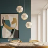 Lampadari Moderni-Selezionato da Mazzolaluce Lampadario a cascata 3 luci sfere trasparenti oro led 16w 3200k