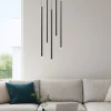 Lampadari Moderni-Selezionato da Mazzolaluce Lampadario a cascata nero 5 sopsensioni led 3000k
