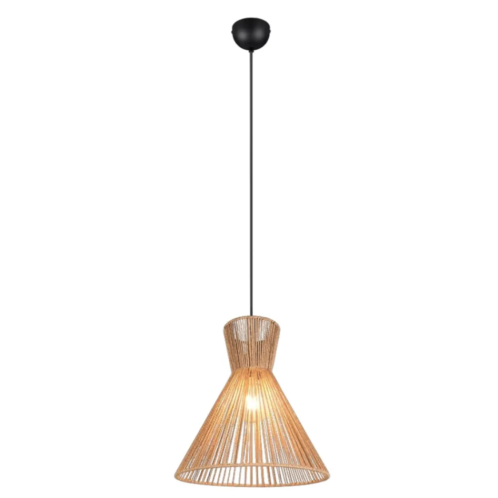 Lampadari Cucina-Selezionato da Mazzolaluce Lampadario a cono per cucina marrone in corda 35 cm
