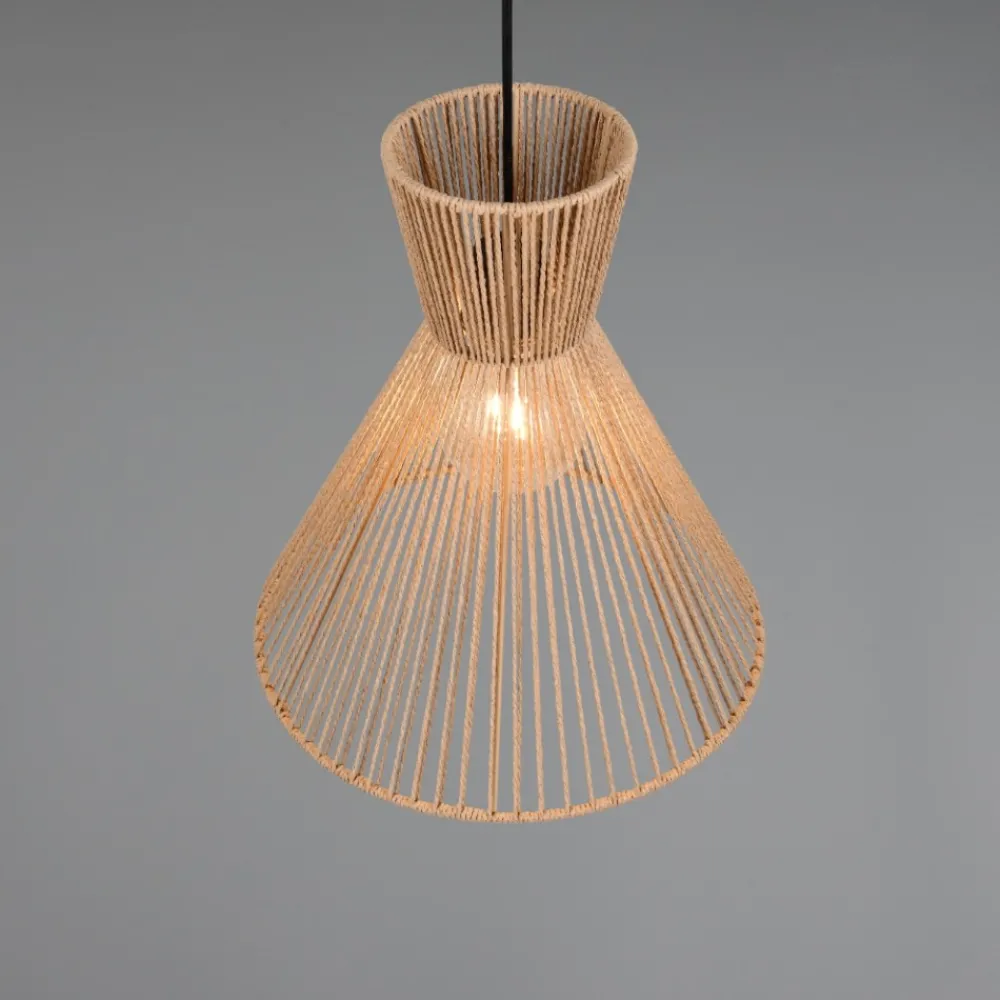 Lampadari Cucina-Selezionato da Mazzolaluce Lampadario a cono per cucina marrone in corda 35 cm