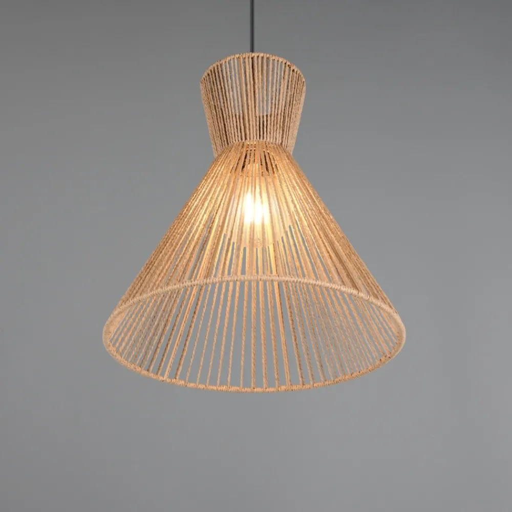 Lampadari Cucina-Selezionato da Mazzolaluce Lampadario a cono per cucina marrone in corda 35 cm