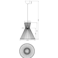 Lampadari Cucina-Selezionato da Mazzolaluce Lampadario a cono per cucina marrone in corda 35 cm