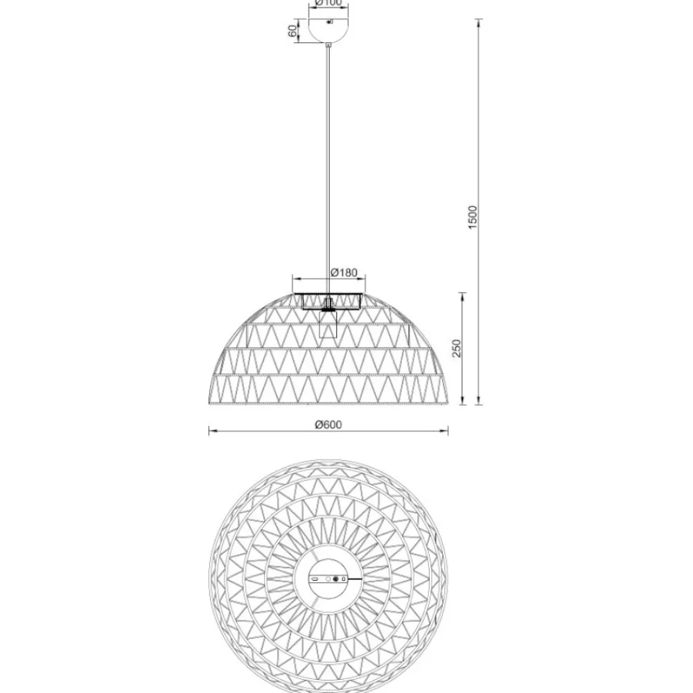 Lampadari Cucina-Selezionato da Mazzolaluce Lampadario a cupola per cucina marrone 60 cm