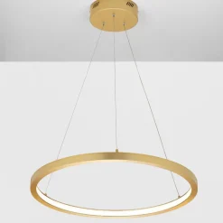 Lampadari Moderni-Selezionato da Mazzolaluce Lampadario ad anello oro led 3000k dimmerabile per soggiorno