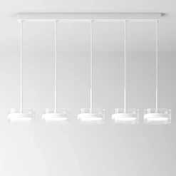 Lampadari Moderni-Perenz Illuminazione Lampadario aere perenz bianco 5 pendenti per sala da pranzo moderna