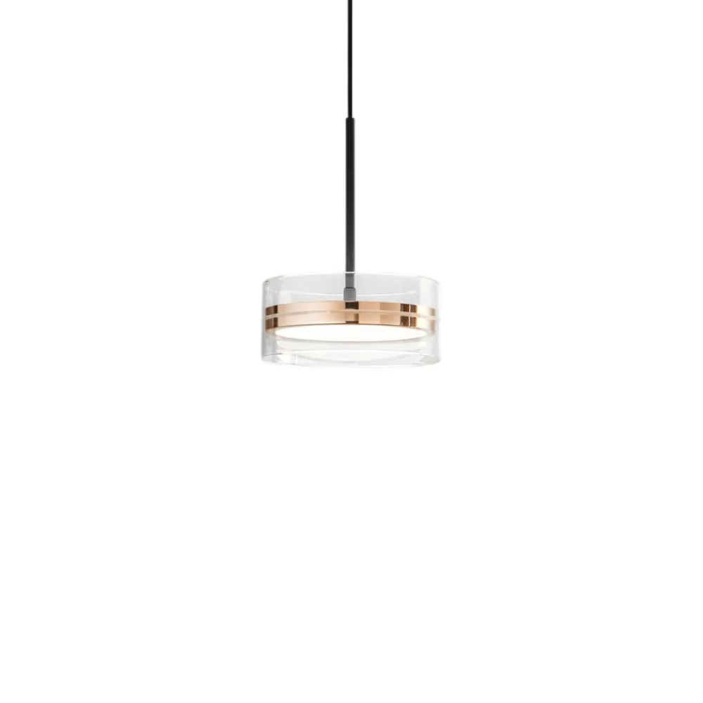 Lampadari Moderni-Perenz Illuminazione Lampadario aere perenz 5 pendenti oro rosa per sala da pranzo moderna