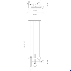 Lampadari Moderni-Vivida International Lampadario a led vivida seventy marrone sfere vetro bianco led 3000k