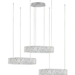 Lampadari Moderni-Selezionato da Mazzolaluce Lampadario 3 anelli di cristallo a sospensione per salotto
