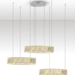 Lampadari Moderni-Selezionato da Mazzolaluce Lampadario 3 anelli di cristallo a sospensione per salotto