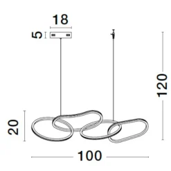 Lampadari Moderni-Selezionato da Mazzolaluce Lampadario anelli intrecciati oro moderno led 51w 3000k