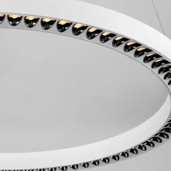 Lampadari Moderni-Selezionato da Mazzolaluce Lampadario anello bianco 65cm led 27w 3000k per ufficio
