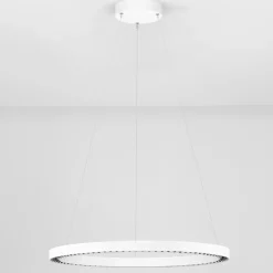Lampadari Moderni-Selezionato da Mazzolaluce Lampadario anello bianco 65cm led 27w 3000k per ufficio