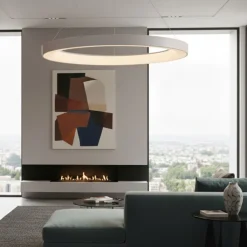 Lampadari Moderni-Selezionato da Mazzolaluce Lampadario anello bianco 65cm led 60w 2700k-5000k con telecomando app
