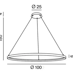 Lampadari Moderni-Perenz Illuminazione Lampadario anello bianco led 98w 3000k edge perenz design moderno