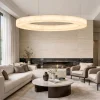 Lampadari Moderni-Selezionato da Mazzolaluce Lampadario anello circolare pietra effetto alabastro per soggiorno