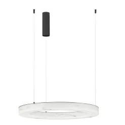 Lampadari Moderni-Selezionato da Mazzolaluce Lampadario anello circolare pietra effetto alabastro per soggiorno