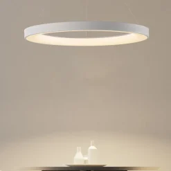 Lampadari Moderni-Selezionato da Mazzolaluce Lampadario anello 90cm bianco led 75w da 2700k a 5000k con telecomando