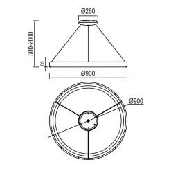 Lampadari Moderni-Selezionato da Mazzolaluce Lampadario anello 90cm bianco led 75w da 2700k a 5000k con telecomando