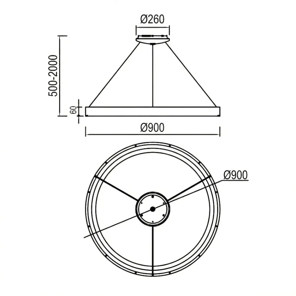Lampadari Moderni-Selezionato da Mazzolaluce Lampadario anello 90cm bianco led 75w da 2700k a 5000k con telecomando