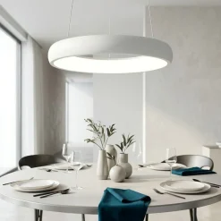 Lampadari Moderni-Selezionato da Mazzolaluce Lampadario anello 46cm bianco moderno led 29w 2300k 3000k 4000k dimmerabile