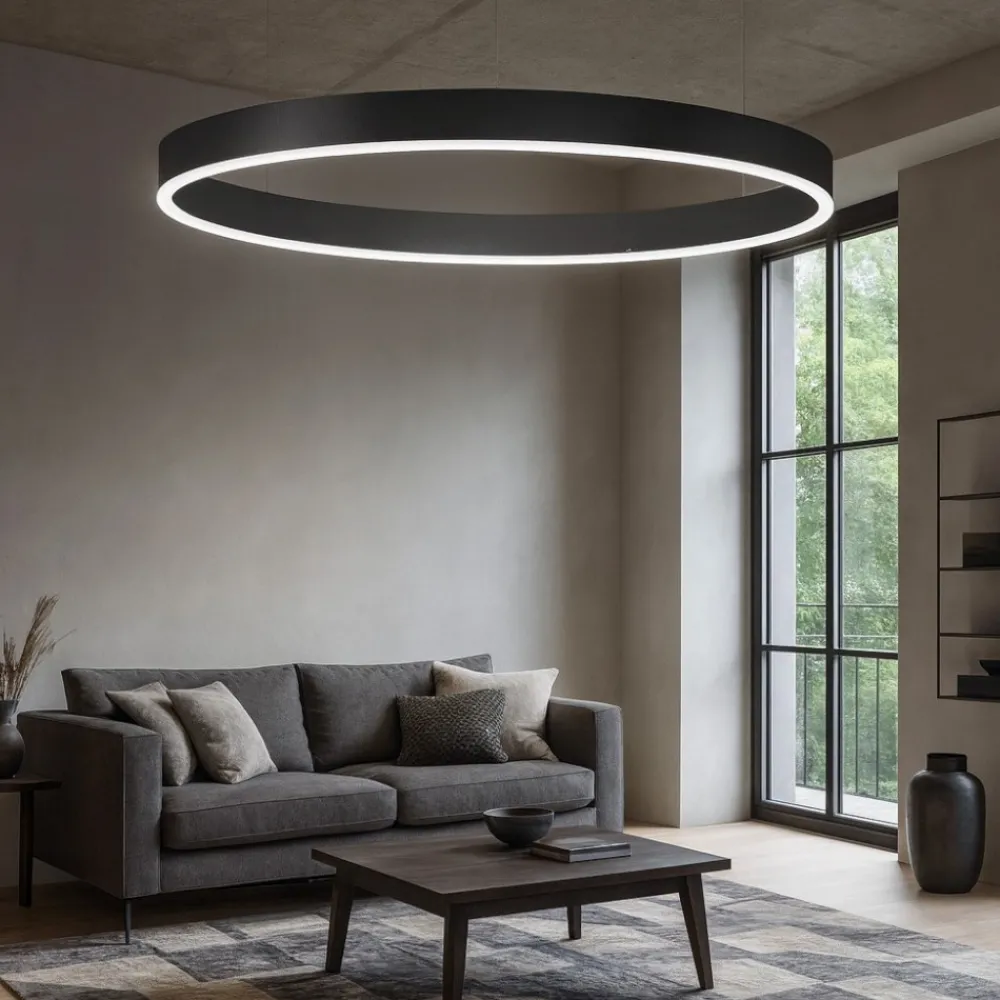 Lampadari Moderni-Selezionato da Mazzolaluce Lampadario anello 100cm led 60w 2700k a 6000k dimmerabile