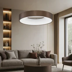 Lampadari Moderni-Selezionato da Mazzolaluce Lampadario anello 38 cm led 30w 3000k marrone dimmerabile moderno