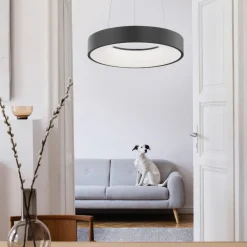 Lampadari Moderni-Selezionato da Mazzolaluce Lampadario anello 38 cm nero dimmerabile 3000k led 30w